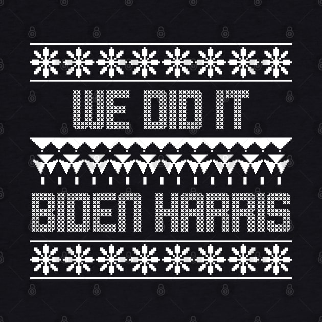 we did it - biden harris ugly christmas sweater by natashawilona